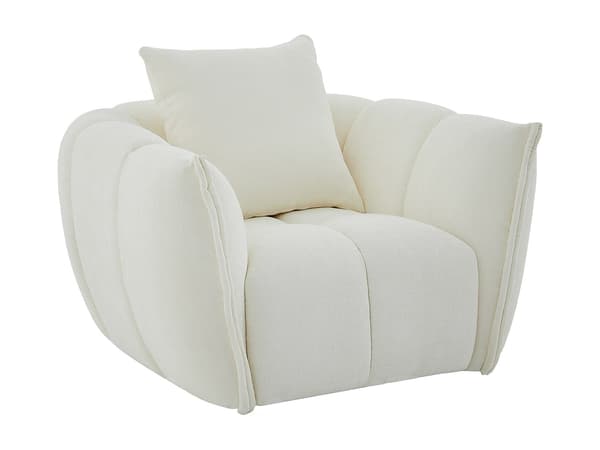 Vente-unique - Svängbar fåtölj i beige texturerat tyg GONOLON