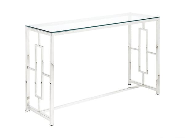 Vente-unique - CLOTILDE konsol - Härdat glas och stål - Krom