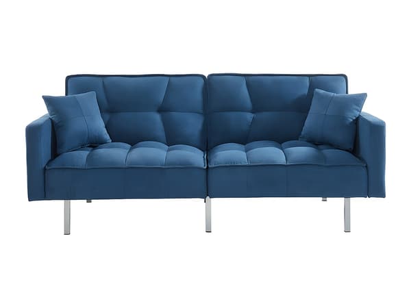 Vente-unique - MINEY 3-sits klick-klack bäddsoffa i tyg - Blå