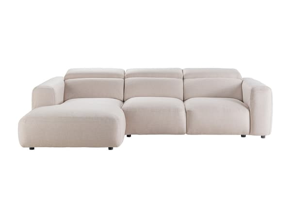 Vente-unique - Vänstervänd soffa i melerat beige tyg NELORIM