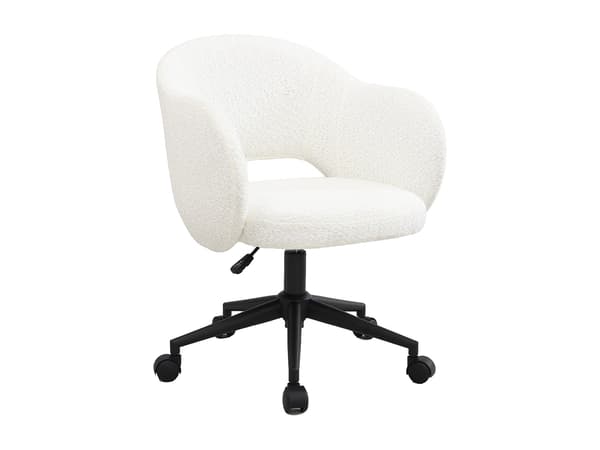 Vente-unique - Kontorsstol - Bouclétextil - Vit - ACACILIO