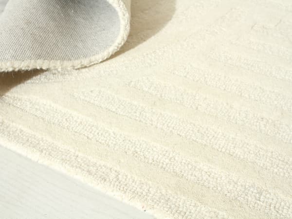 Vente-unique - Handstuftad matta 100% ull - 160 x 230 cm - Benvit - 2000 g/m² - LUZAN