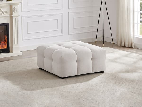 Vente-unique - Sittkudde beige melerat tyg DILOME från Pascal MORABITO