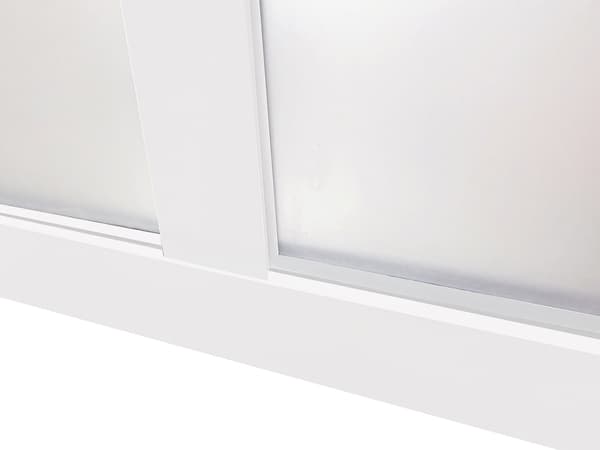 Vente-unique - Verkstadsglasvägg i pulverlackerad aluminium - 210x130 cm - Vit - BAYVIEW