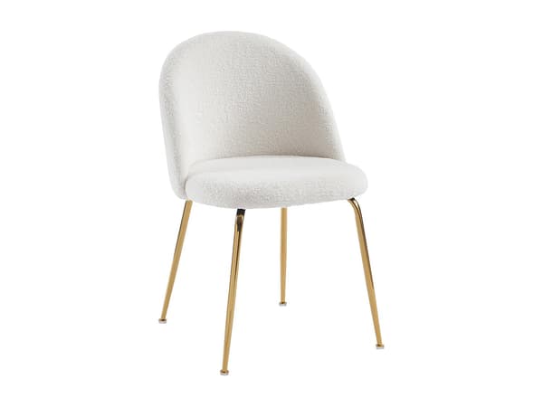 Vente-unique - Set med 2 stolar - Bouclétyg och guldfärgat rostfritt stål - Vit - MELBOURNE