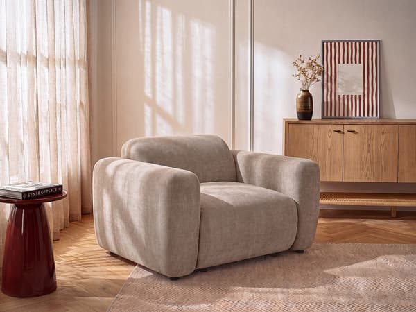 Vente-unique - Fåtölj i Tyg - Taupe - Maison Céphy POGNI