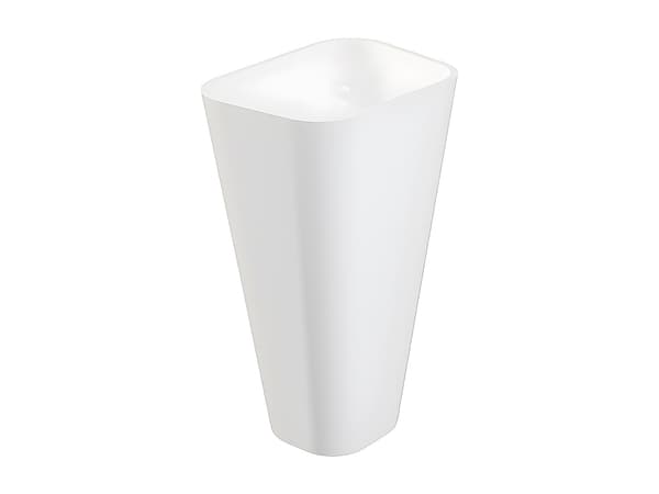 Vente-unique - Rektangulär golvstående tvättställ i solid surface - Vit - TILICHO