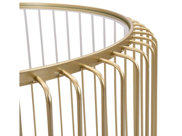 Vente-unique - Set med 2 soffbord i metall och glas - Guld - FERIDA
