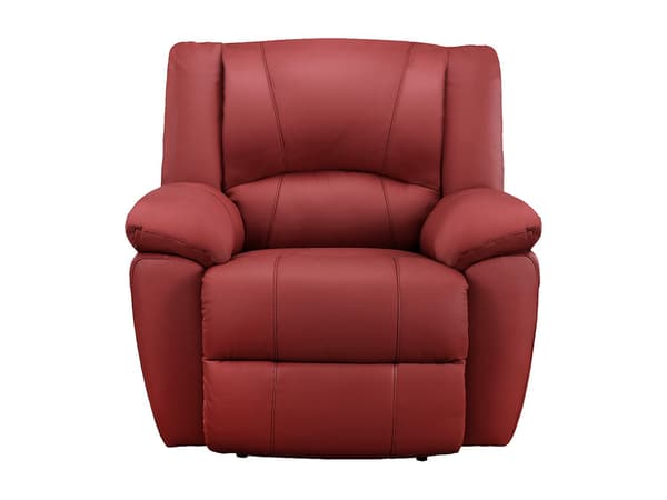 Vente-unique - Elektrisk reclinerfåtölj röd läder AROMA