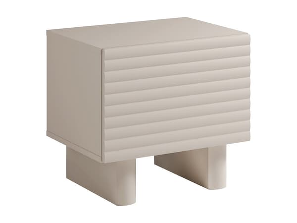 Vente-unique - Sängbord med 1 dörr - MDF - Beige - LUDIMA
