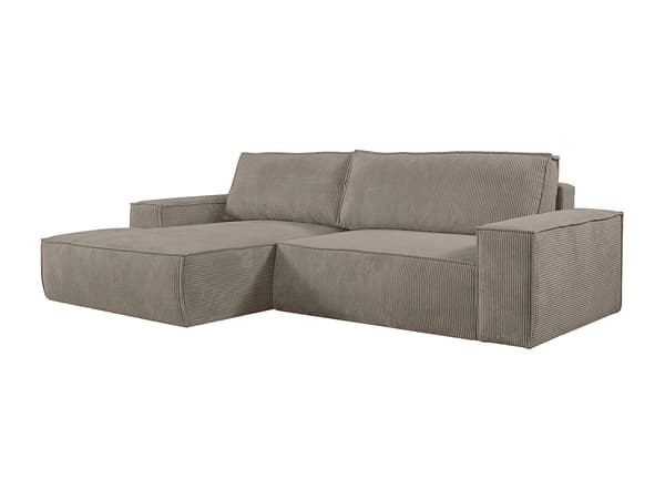 Vente-unique - Bäddsoffa vänsterställd i taupe manchester AMELIA