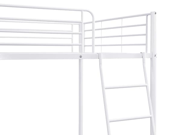 Vente-unique - Våningssäng 2 x 140 x 190 cm - Metall - Vit - GEMINI II