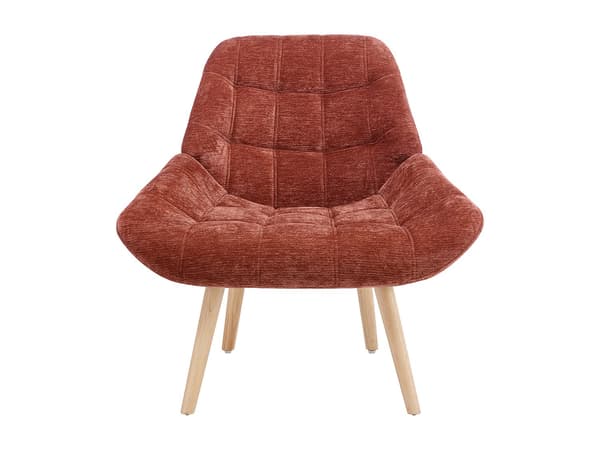 Vente-unique - Fåtölj i terrakottafärgad strukturtextil LUOSTO
