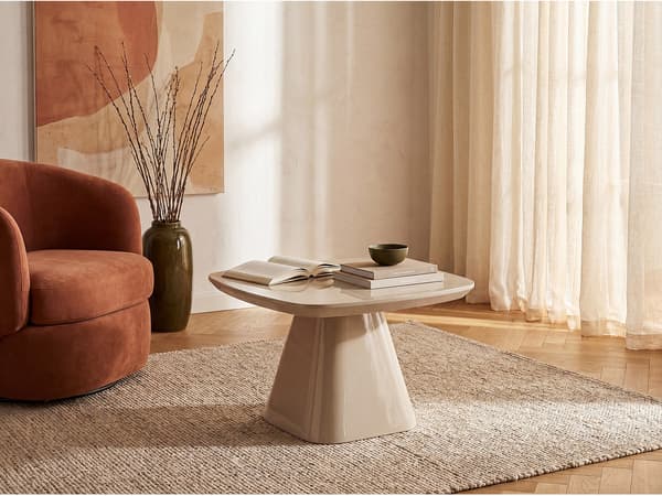 Vente-unique - Sidobord i MDF - Lackad taupe - NATAZA