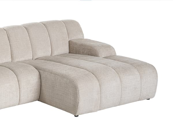 Vente-unique - Höger vinkelformad soffa i beige chenilletyg BELADON