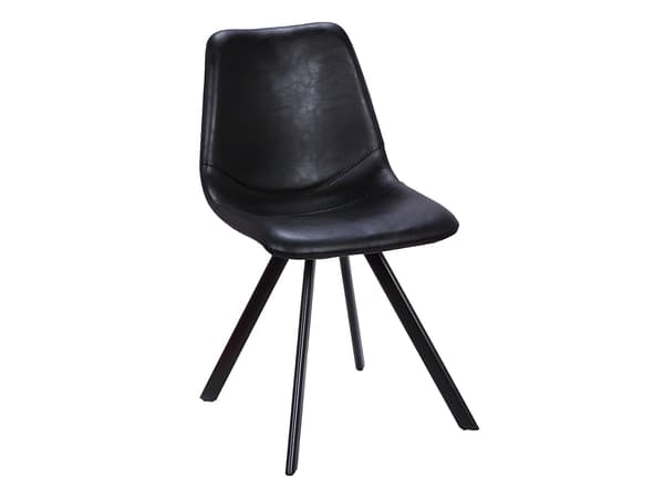 Vente-unique - 6-pack LUBINE stolar - läderimitation - Svart