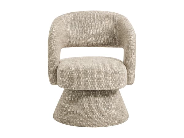Vente-unique - Vridbar fåtölj i beige texturerat tyg NAROLIA