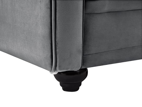 Vente-unique - 2-sitssoffa CHESTERFIELD - Mörkgrå sammet