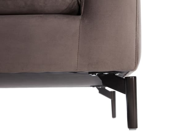 Vente-unique - ISENA 3-sits soffa i taupe sammet
