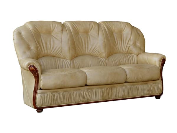 Vente-unique - 3-sits soffa 100% buffelläder beige DAPHNE