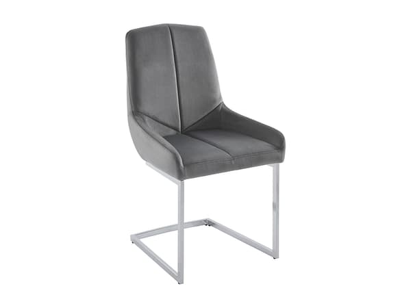 Vente-unique - MELODIE II bordsset + 4 BERLONA stolar - Transparent och grå