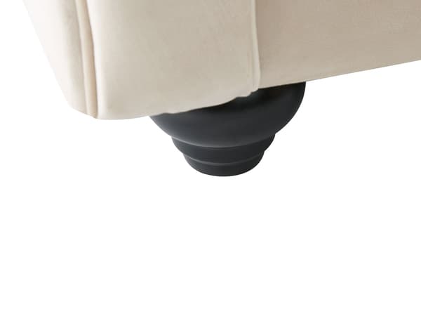 Vente-unique - TOLEDO vändbar Chesterfield hörnsoffa i beige sammet