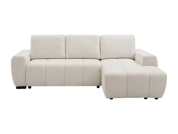Vente-unique - KOUMALO bäddsoffa för höger hörn i beige chenilletyg