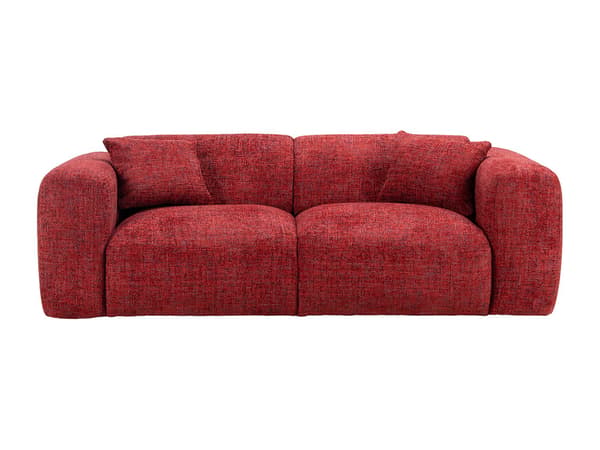 Vente-unique - 3-sits soffa i röd texturerad tyg POGNI från Maison Céphy