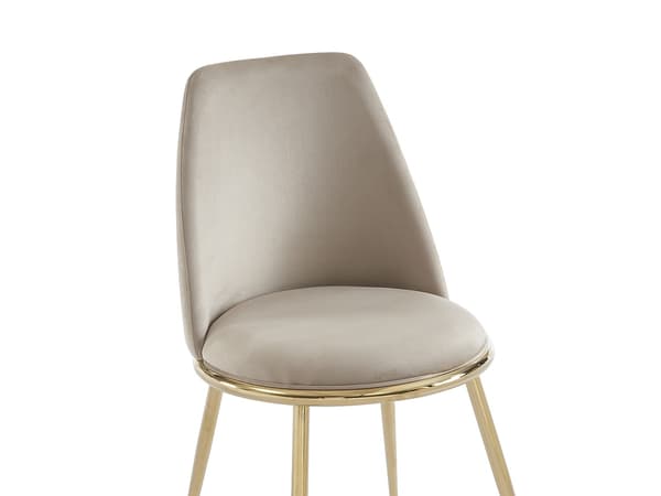 Vente-unique - Set med 2 stolar i sammet och förgylld metall - Beige - NEBINA