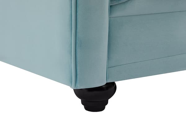 Vente-unique - 2-sitssoffa CHESTERFIELD - Pastellblå sammet