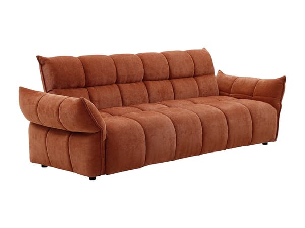 Vente-unique - 3-sitssoffa bäddsoffa klick-klack i terracottafärgad chenilletyg HAKEMO