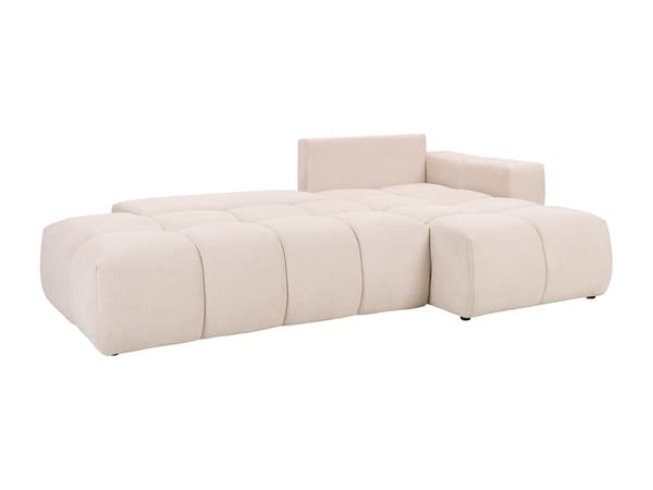 Vente-unique - Högervänd bäddsoffa i texturerat beige tyg TRIMALDI