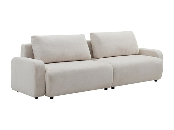 Vente-unique - YOKIRA 4-sits bäddsoffa i beige chenilletyg