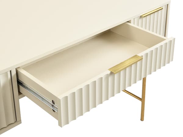 Vente-unique - Skrivbord med förvaring - Beige och guld - VITESDA