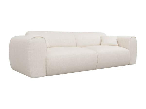 Vente-unique - 4-sitsig bäddsoffa express i beige texturerat tyg - 13 cm memoryskummadrass POGNIA