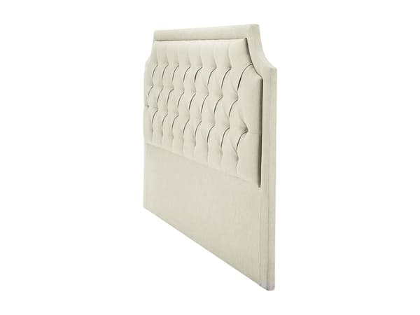 Vente-unique - Vadderad sänggavel 170 cm - Tyg - Beige - JOHENE