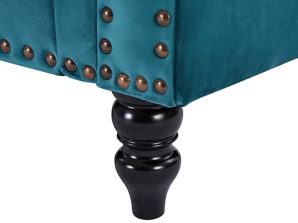 Vente-unique - 2-sits soffa i sammet - Petrolblå - TURNER