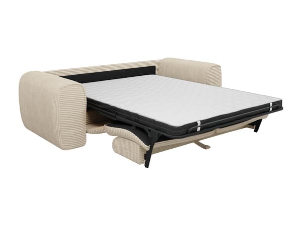 Vente-unique - 3-sitsig bäddsoffa express i beige manchester – 13 cm memoryfoammadrass POGNIA