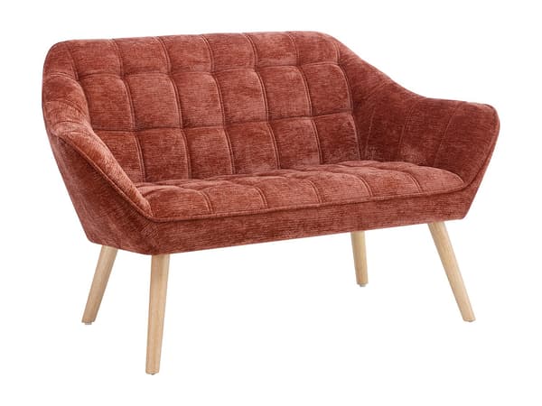 Vente-unique - 2-sits soffa i texturerat terrakottafärgat tyg CASERTA