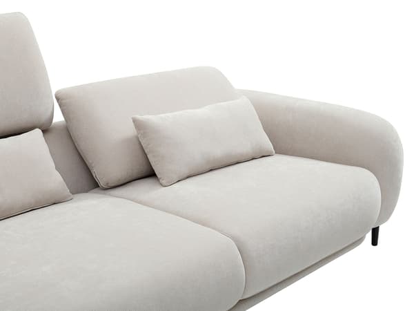 Vente-unique - ARAVIO 3-sitssoffa med justerbart ryggstöd i beige tyg
