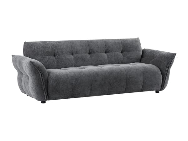 Vente-unique - 3-sitssoffa i mörkgrå melerad textil NAPIZO
