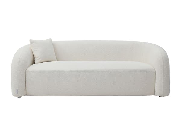 Vente-unique - 3-sitsig soffa i vitt bouclétyg -  LAPIOTA från Maison Céphy