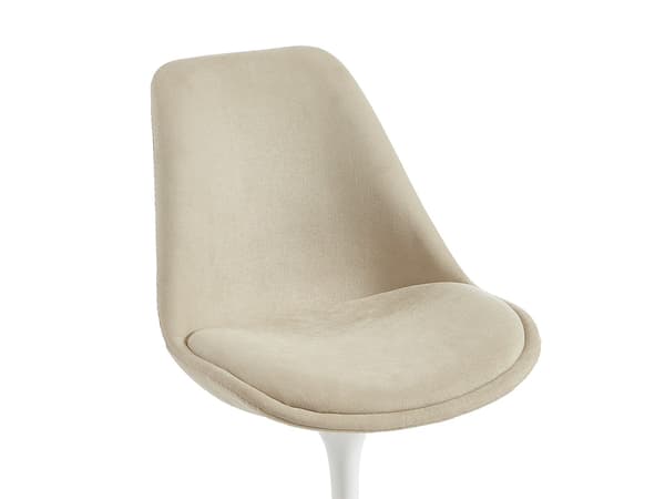 Vente-unique - Stol i texturerat tyg och stål - Beige och Vit - XAFY