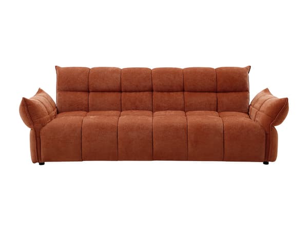 Vente-unique - 3-sitssoffa bäddsoffa klick-klack i terracottafärgad chenilletyg HAKEMO