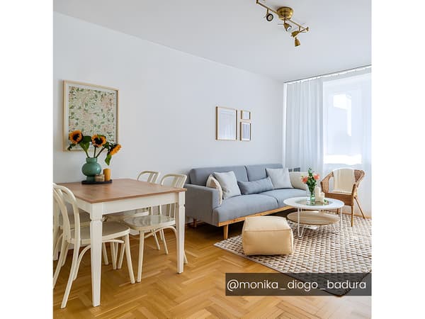 Vente-unique - ESME 3-sits klick-klack bäddsoffa i tyg - Ljusgrå