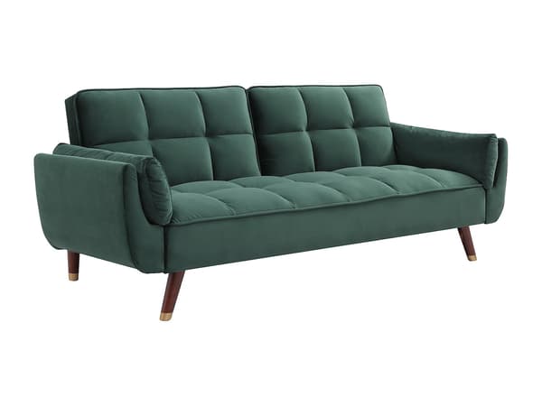 Vente-unique - GULCAN 3-sits bäddsoffa med klick-klick-mekanism i grön sammet