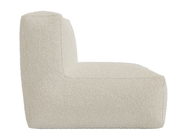 Vente-unique - Fåtölj i offwhite buclétyg NOUMARA