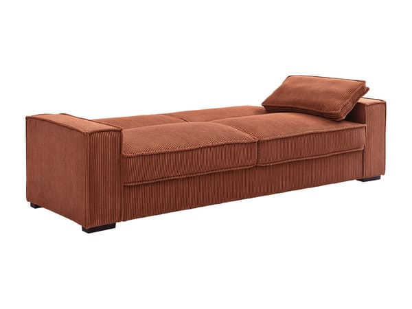 Vente-unique - FINORO 3-sits bäddsoffa i manchester, terrakotta