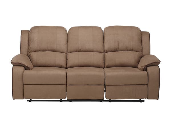 Vente-unique - 3-sits och 2-sits reclinersoffa taupe mikrofiber HERNANI