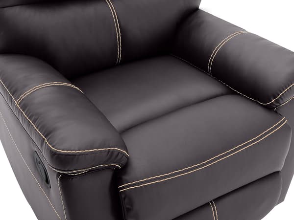 Vente-unique - Reclinerfåtölj i brun läderimitation CANBY